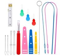 15-Teiliges Kordelzug-Einfädler-Werkzeug, Kordelzug Einfädler Nähschlaufen Flexible Nadel Metall-Kordelzug-Einfädler Pinzette Schlaufenhaken Nähschlaufen-Set für Stoffkleidung Jacken