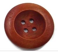 15 wunderschöne rotbraune Holzknöpfe 30mm rund mit 4 Löcher a 2,5mm - Vierlochknöpfe zum annähen aufnähen Jackeknöpfe Knöpfe aus Holz