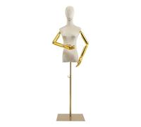 150-200cm Höheneinstellbar Weibliche Schaufensterpuppe kleiderpuppe Büste Torso für Kleid Display,Kopf Abnehmbar Schneiderpuppe Weiblich Schneiderbüste Mannequin,S 36cm,B 82cm,T 60cm,H 79cm (Beige)