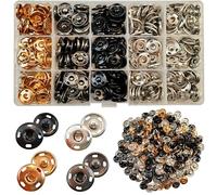 150 Sets Druckknöpfe zum Annähen 15 mm, 4 Farben Metall Druckknopf Set, Groß Druckknöpfe für Kleidung, Nähen & Heimwerken (15 mm)