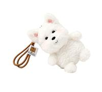 15cm Niedlicher Hunde Plüsch Schlüsselanhänger - Cartoon Welpe Kuscheltier Anhänger für Tasche & Rucksack, weiche Plüschfigur zum Aufhängen,Geschenk zum Geburtstag (West Highland White Terrier)