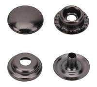 15mm 4 Teile Rotguss Druckknöpfe - schwer Duty Press Snap Verbindungen für Leder, Stoff und Kunst & Basteln von Trimming Shop - Rotguss schwarz, Pack of 10