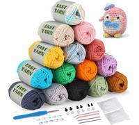 15x50 Easy Häkelgarn Anfänger Set 15 Stück, Dicke Baumwolle Easy Garn