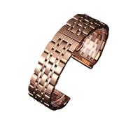 16-22 mm breites, massives Edelstahl-Uhrenarmband mit flacher Schnittstelle, passend for Tissot/Citizen/Seiko/Rolex/Omega(RoseGold,18mm)