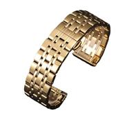 16-22 mm breites, massives Edelstahl-Uhrenarmband mit flacher Schnittstelle, passend for Tissot/Citizen/Seiko/Rolex/Omega(Gold,20mm)
