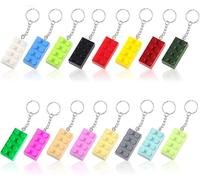 16 Stück Bausteine Schlüsselanhänger Schlüsselanhänger Set Brick Keychain