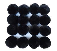 16 Stück Pom Pom Schlüsselbund künstliche weiche Kaninchenhaar Taschenanhänger Ball Schlüsselanhänger für Handtasche Auto Anhänger Dekoration,black