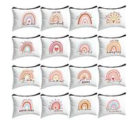 16 Stück Regenbogen Canvas Kosmetiktasche Bulk Inspirierende Zitate Make-up-Taschen mit Reißverschluss Ermutigung Reise Kulturbeutel Wertschätzung Geschenk für Weihnachten Frauen Mädchen Lehrer Geburtstag Abschluss Geschenk