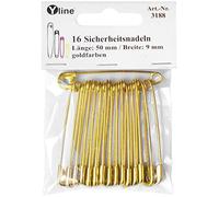 16 Stück Sicherheitsnadeln 50 mm, groß, goldfarben, Nadel Nadeln, 3188
