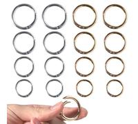 16 Stücke Runde Karabinerhaken Metall Kleine Karabinerhaken O-Ring Karabiner Gold Silber Federspaltringe für Schlüsselanhänger Rucksack Anhänger