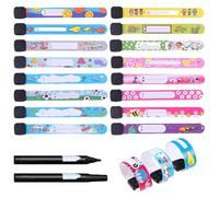 16-Teilige Kinderarmbänder, 2 Marker, Beschreibbare Armbänder, Motivationsarmbänder Für Kinder, Wiederholbare Armbänder