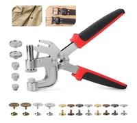 160 Nieten für Lederhandwerk und 20 Magnetknöpfe, 4 Farben, 10 mm Doppelkappennieten und 18 mm magnetische Druckknöpfe für Geldbörsen und Taschen, mit Druckknopf-Werkzeug, für Leder, Stiefel, Gürtel