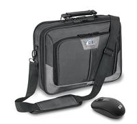 PEDEA Laptoptasche 17,3 Zoll (43,9 cm) PREMIUM Notebook Umhängetasche Set mit Maus, grau
