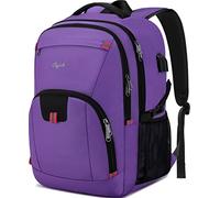 17,3 Zoll großer wasserdichter Laptop-Rucksack, Schultasche mit mehreren Taschen für Mädchen im Teenageralter und College-Frauen mit USB-Ladeanschluss Reisen, lässiger Tagesrucksack, lila