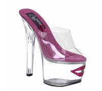 17 cm/6,69 Zoll Transparente Platform Slides Sandalen Für Frauen High Heel Hausschuhe Sexy Open Toe Heels,Rosa,43 EU