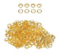 17 mm Ösen mit Unterlegscheiben - langlebige Eisen-Ösen für Lederwaren, Kleidung, Bänder, Schnürung, Scrapbooking und DIY-Kunst- und Bastelprojekte, Gold, 100 Stück
