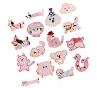 17 x Polyester-Aufnäher mit Tiermuster, zum Aufbügeln für Kinderkleidung, Jacken, Hüte, selbstklebende bestickte Applikationen zum Nähen, einfach anzubringen, Stoffreparaturflicken