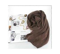 (175cm,Coffee)Acrylic Korean Simple Solid Color Warm Winter Scarf Women 220cm Elastic Knitted Wool Ring Shawl Amazing Blanket Echarpe