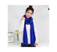 (175cm,Dark Blue)Acrylic Korean Simple Solid Color Warm Winter Scarf Women 220cm Elastic Knitted Wool Ring Shawl Amazing Blanket Echarpe