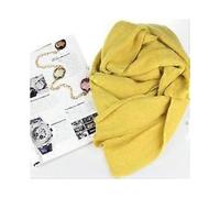 (175cm,Ginger)Acrylic Korean Simple Solid Color Warm Winter Scarf Women 220cm Elastic Knitted Wool Ring Shawl Amazing Blanket Echarpe