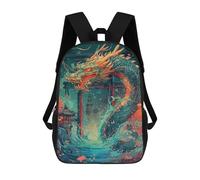 17inch Kinderrucksack 3D-gedruckt Dragon Gate Festival Celebration Schulrucksack, Modisch, Lässig, Leicht, Für Schule, Uni Und Reisen