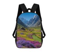 17inch Kinderrucksack 3D-gedruckt Mountain Valley Hiking Adventure-2 Schulrucksack, Modisch, Lässig, Leicht, Für Schule, Uni Und Reisen