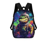 17inch Kinderrucksack 3D-gedruckt Space Dinosaur Adventure -12 Schulrucksack, Modisch, Lässig, Leicht, Für Schule, Uni Und Reisen