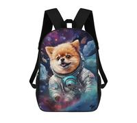 17inch Kinderrucksack 3D-gedruckt Space Dog Adventure-300 Schulrucksack, Modisch, Lässig, Leicht, Für Schule, Uni Und Reisen