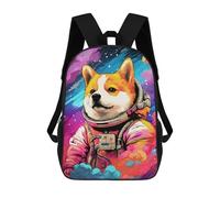 17inch Kinderrucksack 3D-gedruckt Space Dog Adventure-364 Schulrucksack, Modisch, Lässig, Leicht, Für Schule, Uni Und Reisen