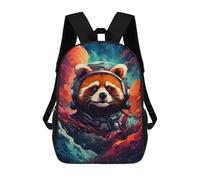 17inch Kinderrucksack 3D-gedruckt Space Red Panda Adventure -1 Schulrucksack, Modisch, Lässig, Leicht, Für Schule, Uni Und Reisen