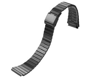 18, 20 mm Edelstahl-Uhrenarmband, ultradünn, passend for CASIO F-91W/A158/A159/A168/A169/B650/AQ230/AE500W(Black,18mm)