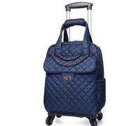 18/20 Zoll Damen Handgepäck Reisetasche Kabinenreise Trolley Taschen Räder Rollgepäck Rucksack Koffer Rolltasche(Blue 20 Inch)