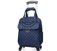 18/20 Zoll Damen Handgepäck Reisetasche Kabinenreise Trolley Taschen Räder Rollgepäck Rucksack Koffer Rolltasche(Blue 18 Inch)