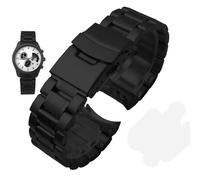 18-24 mm Edelstahl-Uhrenarmband mit gebogenem Ende, passend for Casio EDIFICE EFV-540, 500/EFS-S510/EFB-650/EQB-501/EFR-303L/303D(Black1,22mm)
