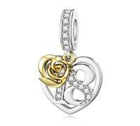 18 Charms für Pandora 925er Sterlingsilber Rosen Charm Zum 18. Geburtstag