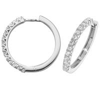 18 ct/Karat Weißgold Diamant Paar Creolen Brillant-Schliff 0.70 Karat G - SI VS