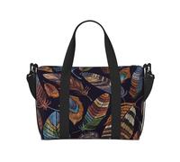 18 l Handreisetasche, Pfauenfedern, Reisetasche, Duffle-Tasche, Kabinentasche, Reisetasche für Damen und Herren, Schwarz , Hand Travel Bag, Reise-Kleidersack