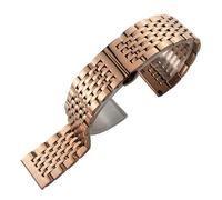 18 mm 19 20 21 22 316L Edelstahl-Uhrenarmband, kompatibel mit Tissot, Seiko, SKX 5, Certina, Silber-Roségold-Armbändern(Rosegold,21mm)