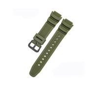 (18 mm, Armeegrün B) Gummi-Uhrenarmband für Casio Aq-s810w/s800w Ae-1000w Sgw-400h/300h/500h W-735h