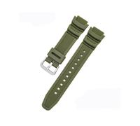 (18 mm, Armeegrün S) Gummi-Uhrenarmband für Casio Aq-s810w/s800w Ae-1000w Sgw-400h/300h/500h W-735h