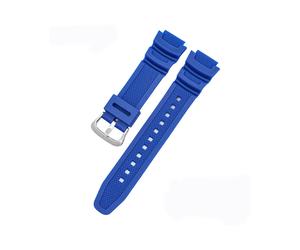 (18 mm, Dunkelblau S) Gummi-Uhrenarmband für Casio Aq-s810w/s800w Ae-1000w Sgw-400h/300h/500h W-735h