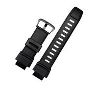18 mm Ersatzarmband, passend for Casio PROTREK PRG-260/550/250/500 PRW-3500/2500/5100, wasserdichtes schwarzes Silikonarmband(Black-black)