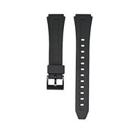 18 mm Harzarmband, kompatibel mit Casio F-201W F-201WA DB-36 WS-300 Uhrenarmband, mattschwarz, Gummi, Herren und Damen, Ersatzarmband, Zubehör