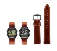 18 mm Herren-Retro-Armband aus echtem Leder, passend for Casio AE-1200WH/1300/1000/A159/A158/AQ-S810W/MRW-200H(Brown black pin)