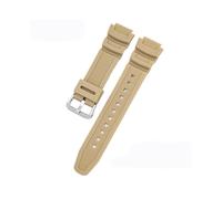 (18 mm, Khaki S) Gummi-Uhrenarmband für Casio Aq-s810w/s800w Ae-1000w Sgw-400h/300h/500h W-735h Silikon