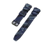 18 mm, kompatibel mit Casio W-218H AE1200/1000W/1300 W-800H 216H 735H, weiches Gummi-Armband, Silikon, Sport, schweißfest, Uhrenarmband(Camouflage Blue,18MM_BLACK BUCKLE)