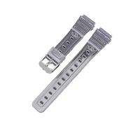 18-mm-Uhrenarmband-Ersatz, kompatibel mit Casio F91W F84 F105/108 A158/168 AE1200/1300 Uhrenarmbändern, Silikonarmband(Trans-Silver Buckle)