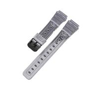 18-mm-Uhrenarmband-Ersatz, kompatibel mit Casio F91W F84 F105/108 A158/168 AE1200/1300 Uhrenarmbändern, Silikonarmband(Trans-Black Buckle)