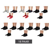 18 Paar PUMA Baumwoll-Socken schlichte Sneaker-Socken Kurz-Socken Baumwoll-Socken Strümpfe 701213401 4689 Schwarz/Grau, Rot und Dunkelblau 39/42