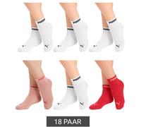 PUMA Quartersocken 18 Paar Pack Statement Edition - Damen und Herren - White Peach Pack - Gr. 39-42